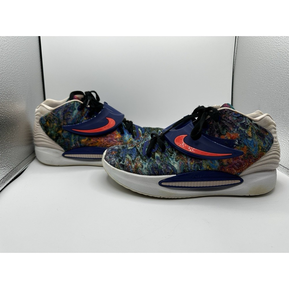 Nike KD 14 Psychedelic Basketball Shoes Mens 10.5 Multicolor CW3935-400 Sneakers